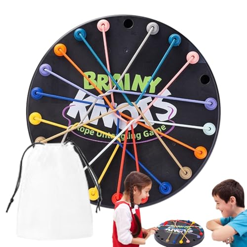 Brainy Knots Rope Untangling Tisch Strategie Brettspiel, Buntes Gedrehtes Seil Sortier Puzzlespiel, Logik Puzzle Brettspiel,Familienspiele Lustiges Reisespiel Für jungens Und Mädchen von Yonuaret