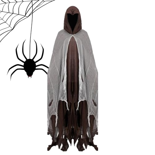 Umhang Mit Kapuze Lange Cape Halloween Geister Kostüm Vampir Kostüm Halloween Für Erwachsene Atmungsaktives Gruseliges Spukhaus Kostüm Erwachsene Halloween Umhang Mit Kapuze Geist Cape Outfit von Yonuaret