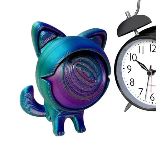 Yonuaret 3D Gedruckte Tiere, 3D Gedruckter Spielzeuge Fidget Toy Katzenaugen Können Sich Frei Drehen Einäugige Katzenskulptur, Ausrüstung Sensorisch Spielzeug Für Erwachsene Kinder,6.5cm von Yonuaret