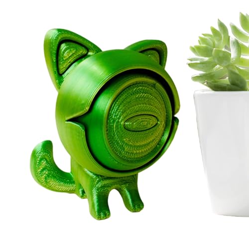 Yonuaret 3D Gedruckte Tiere, 3D Gedruckter Spielzeuge Fidget Toy Katzenaugen Können Sich Frei Drehen Einäugige Katzenskulptur, Ausrüstung Sensorisch Spielzeug Für Erwachsene Kinder,6.5cm von Yonuaret