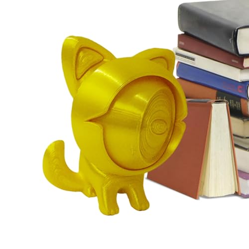 Yonuaret 3D Gedruckte Tiere, 3D Gedruckter Spielzeuge Fidget Toy Katzenaugen Können Sich Frei Drehen Einäugige Katzenskulptur, Ausrüstung Sensorisch Spielzeug Für Erwachsene Kinder,6.5cm von Yonuaret