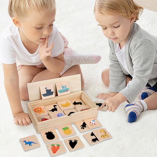 Yonuaret Formen Zuordnungsspiel für Kinder, Holzpuzzle Schatten Zuordnung, Logikspiel für Mädchen Vorschulkinder Kindergarten Yonuaret Formen Zuordnungsspiel für Kinder, Holzpuzzle Schatten Zuordnung, Logikspiel für Mädchen Vorschulkinder Kindergarten von Yonuaret