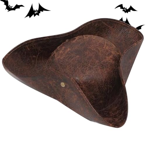 Yonuaret Piratenkostüm Hüte | Leder Kolonial Dreieckshut | Kostüm Requisite Für Halloween Cosplay Theateraufführung Schulfeste Party Yonuaret Piratenkostüm Hüte | Leder Kolonial Dreieckshut | Kostüm Requisite Für Halloween Cosplay Theateraufführung Schulfeste Party von Yonuaret