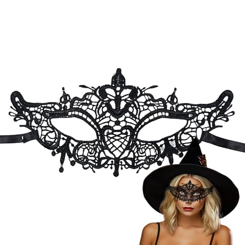 Yonuaret Schwarze Spitze Augenmaske | Damen Cosplay Gesichtsmaske,Festivals Kostüm Accessoire Party Cosplay Maskerball Halloween Karneval Bühne Yonuaret Schwarze Spitze Augenmaske | Damen Cosplay Gesichtsmaske,Festivals Kostüm Accessoire Party Cosplay Maskerball Halloween Karneval Bühne von Yonuaret