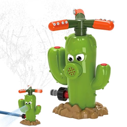 Yonuaret Wassersprinklerspielzeug, Outdoor -Sprinkler für Kinder - Kaktus rotierendes Wasserspray -Spielzeug,Bindet an Gartenschlauch Sommerspiel Fun Rasen bewässert für Garten von Yonuaret