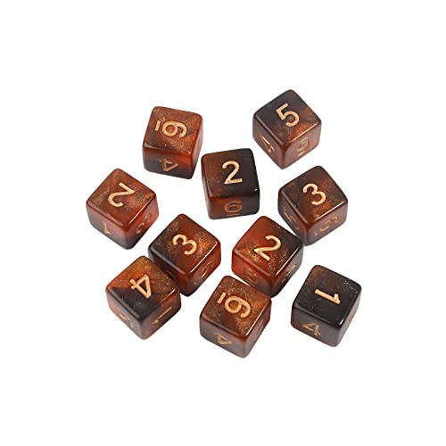 Yooghuge 10 Stücke 15mm Acryl Würfel Digitale 6-seitige Würfel Rollenspiel Würfel Puzzle Würfel Spielzeug Brettspiel Zubehör Party Würfel von Yooghuge