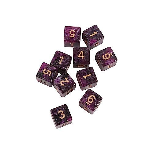 Yooghuge 10 Stücke 15mm Acryl Würfel Digitale 6-seitige Würfel Rollenspiel Würfel Puzzle Würfel Spielzeug Brettspiel Zubehör Party Würfel von Yooghuge