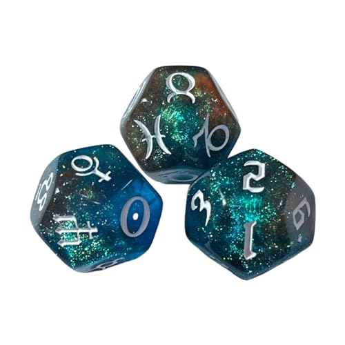 3X/Set Würfel-12-seitige Astrologie Würfel Multifunktionale Astrologische Würfel Acrylwürfel Geschenk Für Männer 3 Stück 12-seitige Astrologische Würfel Sternbild Würfel Für Sternbild Wahrsagerei von Yooghuge