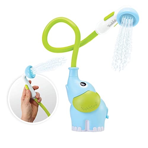 YOOKIDOO - Handbrause Elefant blau – Spielzeug für Baby-Badung – Spielzeug für Bad und Dusche – Spielzeug für Babys – Geschenk für Babys von 0 bis 2 Jahren von Yookidoo