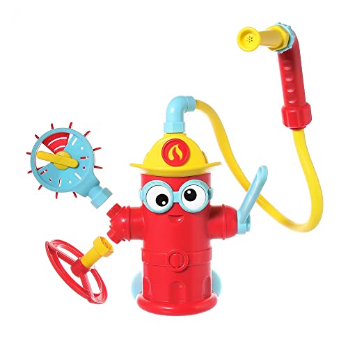 Yookidoo Baby-Badespielzeug für Kleinkinder (ab 3 Jahren) – Ready Freddy Spray 'N' Sprinkle Fire Hydrant Badespielzeug – inklusive Schlauch, Sprühdüse, Rad und Wassermesser – Befestigung an jeder von Yookidoo