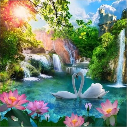 150 Teile Puzzles für Erwachsene,Herausforderndes Rätsel,Pädagogisches Spiel Puzzlespiele für Die Ganze Familie,Dekoration Geschenke Wasserfall Schwan Lotus 150 Teile Puzzles für Erwachsene,Herausforderndes Rätsel,Pädagogisches Spiel Puzzlespiele für Die Ganze Familie,Dekoration Geschenke Wasserfall Schwan Lotus von Yoonqun