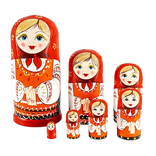 Harlotte 10 Stück russische Nesting-Puppen, bemalt, Mini-Puppe, Handarbeit, interaktive verschachtelte Puppe, Farbmalerei, Marionette, Tischdekoration, 10 Stück von Yoonwi