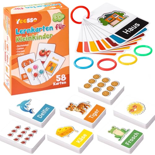 Buchstaben Lernen, Lernspiele ab 3 Jahren Schreiben Lernen Vorschule Spiel ABC Zahlen Karten Doppelseitig für Kindergarten Buchstaben Lernen, Lernspiele ab 3 Jahren Schreiben Lernen Vorschule Spiel ABC Zahlen Karten Doppelseitig für Kindergarten von Yoosso