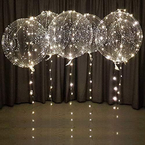 Yootiko 15 Stück Transparent Ballons, 20 Zoll Blase Jumbo Bobo Luftballons Befüllbar mit Konfetti Helium LED Lichterketten Wärmelampe Transparent Ballons für Geburtstag Hochzeit Festival Karneval von Yootiko