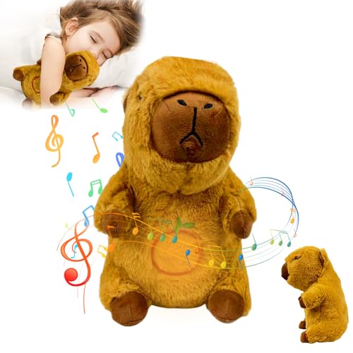 Yootiko Schlummer Otter Kuscheltier, Schlafendes Plüschtier mit Atmung und Musik kuscheliges Einzigartiges Einschlafhilfe Babys für Neugeborene Neugeborenes Baby Geschenk Ideales Baby Spielzeug von Yootiko