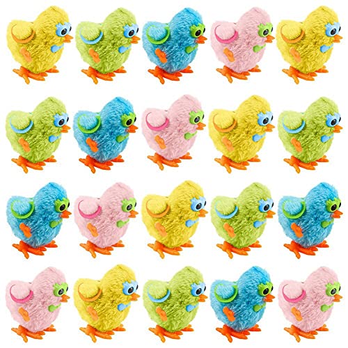 Yopeissn 20er-Pack Ostern-Aufziehküken-Spielzeug, Farbenfrohes Springendes Süßes Plüschhuhn Als Ostergeschenke von Yopeissn