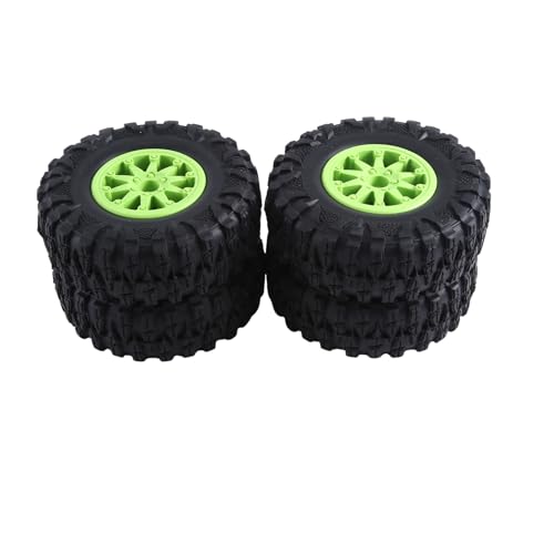 Yopeissn 4 Stück 2,2 Nylon-Kunststoff-Beadlock-Rad 4,72/120 mm Reifen mit 12 mm Kombinator-Sechskant für 1/10 RC Rock Crawler Ersatzteile Grün von Yopeissn