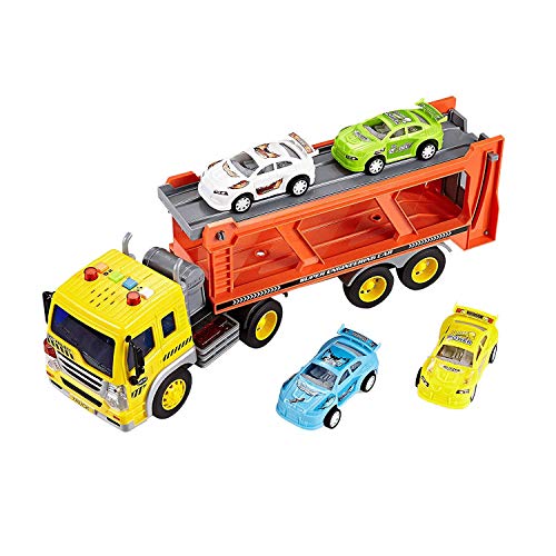 Yopeissn Kinder Reibung Kraftwagen Spielzeug, mit Ton und Licht, Kleinkind Spielzeug, und AnhäNger Spielzeug für und Grills von Yopeissn