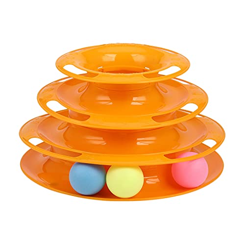 Yopeissn Spiele Labyrinthball Toy 3 Layers Plastic für Cat Dog Animals Orange von Yopeissn