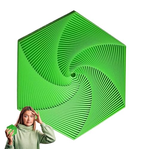 Yorajuy Fractal Fidget Hexagon, Spiralspielzeug Fidget, buntes sechseckiges geometrisches sensorisches Spielzeug, 3D-Druck SpiralIllusion Antistress Fidget Toys für stresssensorische Partyspiele von Yorajuy