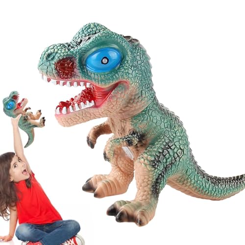 Yorajuy Gummi-Dinosaurier, weiches Gummi-Dinosaurier-Spielzeug - Realistische Gummi-Quietsch-Dinosaurier-Spielzeugfiguren mit Sound,Fallsicheres Gesangs-Dinosaurier-Modellspielzeug für Jungen und von Yorajuy