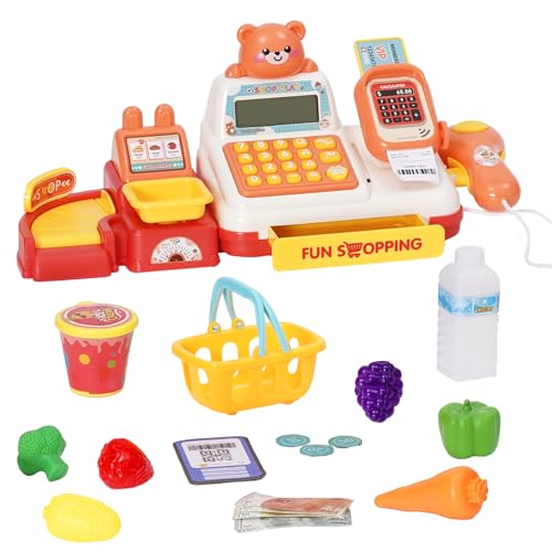 Kinder Spielzeugkasse mit Rechnerfunktion Scanner Spielzeug Lebensmittel Einkaufskorb, Supermarktkasse mit Lichtern und Sound Rollenspiel Geschenk Jungen Mädchen Kinder Spielzeugkasse mit Rechnerfunktion Scanner Spielzeug Lebensmittel Einkaufskorb, Supermarktkasse mit Lichtern und Sound Rollenspiel Geschenk Jungen Mädchen von Yosamy