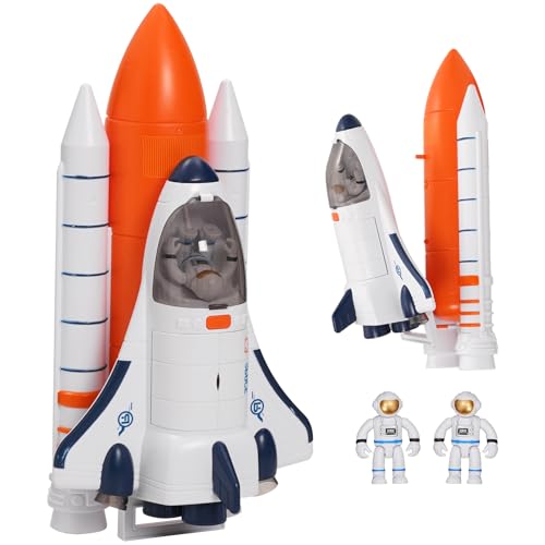 Yosamy Space Shuttle Spielzeug, Raketen Spielzeug für Kinder mit Ton und Licht, 2 Astronauten, Weltraumspielzeug für Jungen Mädchen Yosamy Space Shuttle Spielzeug, Raketen Spielzeug für Kinder mit Ton und Licht, 2 Astronauten, Weltraumspielzeug für Jungen Mädchen von Yosamy