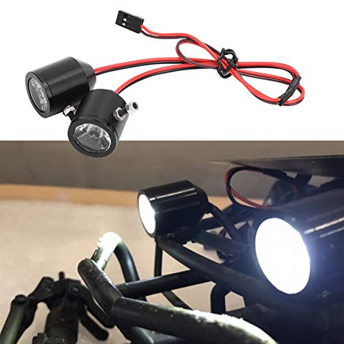 RC-Scheinwerfer, Auto-LED-Scheinwerfer-Frontlicht, 3-W-Scheinwerfer mit Hoher Helligkeit, Suchscheinwerfer, Ersatzteil-Ersatzzubehör für RC-Automodelle (Schwarz) von Yosoo Health Gear