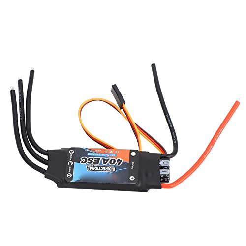 Yosoo Health Gear RC Bürstenloser Motor 40A ESC, GTSKYTENRC Bidirektionaler 40A Bürstenloser Regler 5V 3A BEC Bürstenloser Motor 2-6S Elektrischer Geschwindigkeitsregler für RC-Car-Boot von Yosoo Health Gear