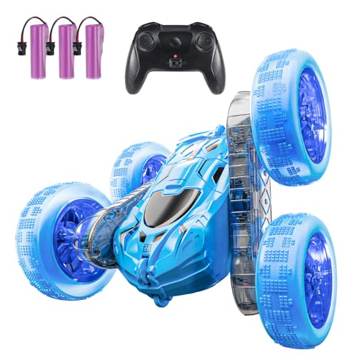 YouCute Ferngesteuertes Auto ab 3 4 5 6 7 8 9 10+ Jahre RC Auto mit LED Spielzeug Geschenke für 3+ Jährige Jungen Mädchen (Blau) von YouCute