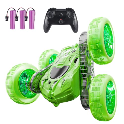 YouCute Ferngesteuertes Auto ab 3 4 5 6 7 8 9 10+ Jahre RC Auto mit LED Spielzeug Geschenke für 3+ Jährige Jungen Mädchen (Grün) von YouCute