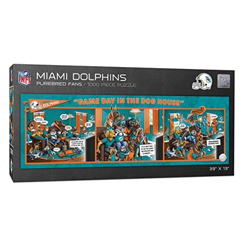 YouTheFan 2506203 Miami Dolphins Game Day in The Dog House – Puzzle mit 1000 Teilen, Team-Farben, Einheitsgröße von YouTheFan