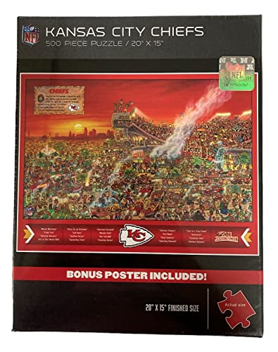 YouTheFan NFL Kansas City Chiefs Joe Journeyman NFL Puzzle & Bonus Poster, Teamfarben, 38,1 x 50,8 cm von YouTheFan