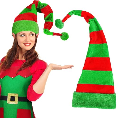 YouXiaor Elfenmütze, 2PCS Elf Mütze,Waldgeist Elfenhut,Unisex Weihnachtselfen Weihnachtsmützen Elfen Hut Nikolausmütze Erwachsene Elfenmütze für Kinder Weihnachtsmütze für Elfen für Kostüm von YouXiaor