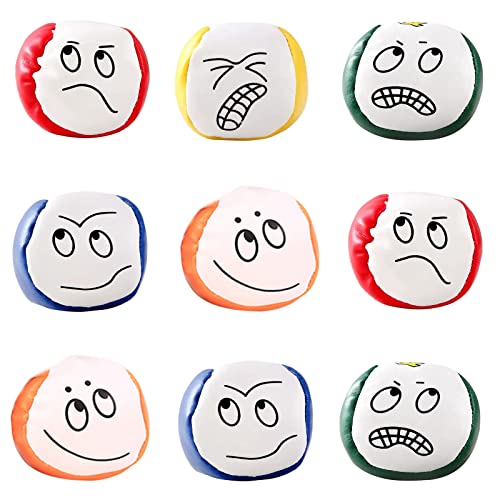 YouYuer 10PCS Jonglierbälle Kinder,Jonglierbälle für Anfänger,Langlebig und Weich Dosenwerfen Dosenwurfspiel Pädagogische Jonglierbälle zum Ballspielen für Jungen Mädchen Erwachsene (Emoji-Pattern) von YouYuer