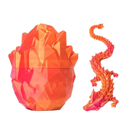 Youany 3D-gedrucktes Drachenei, Artikulierter Kristalldrache Mit Drachenei | Bewegliche Gelenke Drache Mit Ei | Beweglicher Kristalldrache, Jahr des Drachen-Kinderspielzeugs von Youany