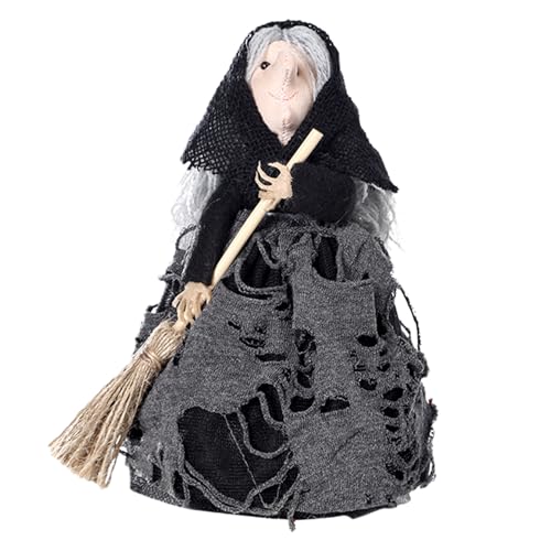 Halloween Hexenpuppe - Halloween Decoration Requisiten | Hexenbesen -Zauberer Scary Decoration | Handgefertigte Halloweens -Puppe Für Geisterparty, Wohndekorationen, Familie, Freunde, Kollegen Halloween Hexenpuppe - Halloween Decoration Requisiten | Hexenbesen -Zauberer Scary Decoration | Handgefertigte Halloweens -Puppe Für Geisterparty, Wohndekorationen, Familie, Freunde, Kollegen von Youding