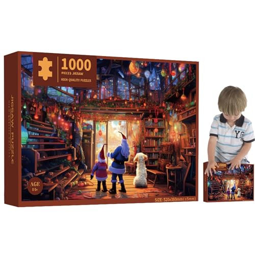 Youding Adventskalender Puzzle | 1000 Teile Weihnachtspuzzle | Anti-Fade Puzzle Enthusiasten | Festliches Puzzle-Abenteuer | Lustiger Puzzle-Adventskalender für Weihnachten von Youding