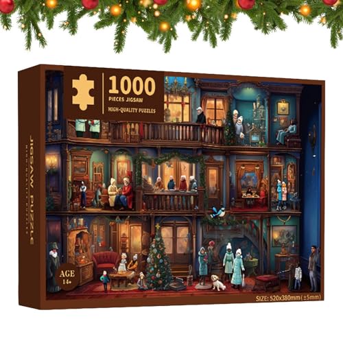 Youding Adventskalender Puzzle | 1000 Teile Weihnachtspuzzle | Anti-Fade Puzzle Enthusiasten | Festliches Puzzle-Abenteuer | Lustiger Puzzle-Adventskalender für Weihnachten von Youding