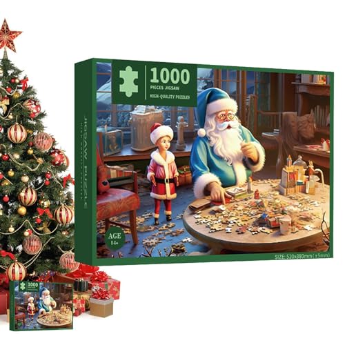 Youding Adventskalender Puzzle | 1000 Teile Weihnachtspuzzle | Anti-Fade Puzzle Enthusiasten | Festliches Puzzle-Abenteuer | Lustiger Puzzle-Adventskalender für Weihnachten von Youding