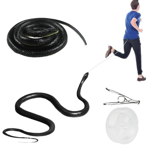 Youding Falscher Schlangenwitz – lange falsche Schlange für Streiche oder Witze – realistische Gummischlange – 120 cm Golfschlange mit Schnur und Clip von Youding