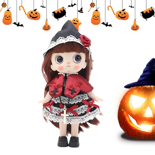 Youding Spielzeug für Puppe mit Gelenken, mit Kleidung, bewegliche Puppe – Halloween-Dekorationsspielzeug mit flexibler Kugel | Actionfiguren von Halloween-Spielzeug, Set mit Outfits von Youding