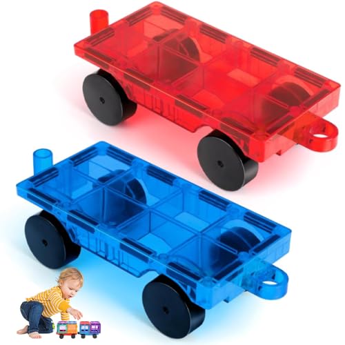 Youghuen Magnetische Bauklötze Expansion Auto, 2 Piece Magnet Bricks Truck Sensory Toys, Magnetic Construction Set für 3 4 5 6 + Jahre alte Jungen Mädchen von Youghuen