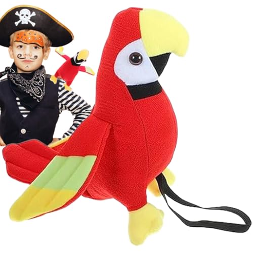 Piraten-Papageienpuppe, 20cm Piraten Papageie Schulterpapagei Plüschpapageien-Piratenkostüm Gefüllter Papageie Auf Der Schulter Piratenpapagei Stofftier Spielzeug Halloween Piraten Papageie Requisiten von Youngwier