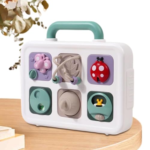 Youngwier 6-in-1-Sensorspielzeug, Busy Cube-Sensorspielzeug,Interaktives 6-in-1-Sinnesspielzeug, Aktivitäts-Lernspielzeug - Entdecken Sie Puzzle-Spielzeug, Tier-Schiebe-Lernspielzeug für und Kinder von Youngwier