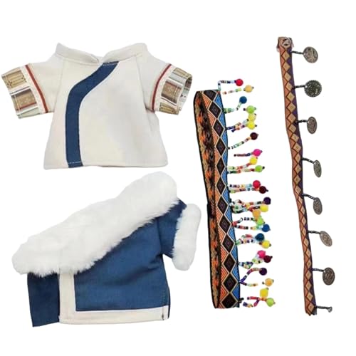 Youngwier 8-Zoll-Puppenkleidung, Baumwollpuppenkleidung | Tibetische Kleidung Puppenkleidungsset | Weiche Outfit-Accessoires zum Sammeln von Puppenkleidung für , Mädchen, Erwachsene, Puppensammler von Youngwier