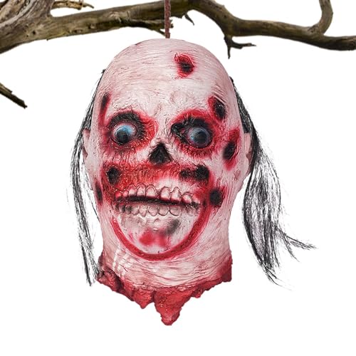 Youngwier Abgetrenntes Gesicht Halloween Requisite,Halloween Abgetrenntes Gesicht | Blutiges Gesicht Latexdekoration Gruselige realistische Party-Requisiten | Cut Face Corpse Face Prop Geruchlos von Youngwier