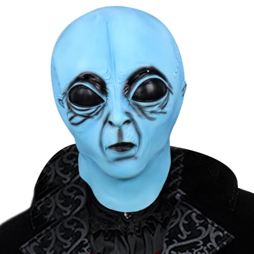 Youngwier Alien Cosplay Kostüm,Halloween Kopf Requisite - Realistische Halloween-Gesichtsbedeckung,Tragbare Streich-Requisiten, Mehrzweck-Kostüme für Urlaubsparty, Karneval, Cosplay, Bühnenshow von Youngwier