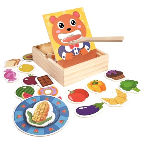 Youngwier Fütter-Spielzeug Für Kleinkinder - Rollenspiel Bär Feinmotorik Training & Lernspielzeug - Holz-Lebensmittel-Set Mit Lernspielzeug Für Vorschule, Kindergarten & Unterwegs Youngwier Fütter-Spielzeug Für Kleinkinder - Rollenspiel Bär Feinmotorik Training & Lernspielzeug - Holz-Lebensmittel-Set Mit Lernspielzeug Für Vorschule, Kindergarten & Unterwegs von Youngwier