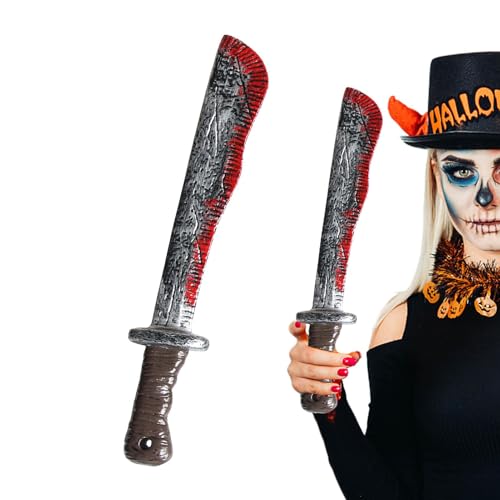 Youngwier Halloween Großes Blutiges Messer Halloween Blutiges Messer Prop Dekoration Gefälschte Klinge Mit Blutflecken Horror Kunststoff Prop Fake Messer Für Halloween Kostüm Party, Karneval von Youngwier